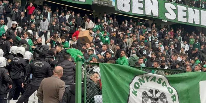 Konyaspor taraftarına polis müdahalesi! Tribün karıştı