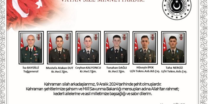 Isparta'da eğitim uçuşu sırasında askeri helikopter düştü: 6 şehit