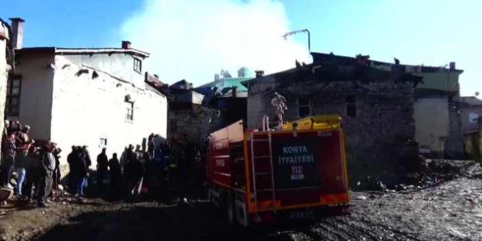 Konya'da korkutan yangın! 4 evde hasar oluştu
