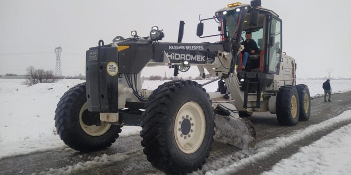 Konya'nın o ilçesinde kar yağışı etkili oldu Uyarılar devam ediyor