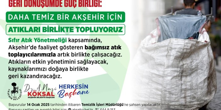 Akşehir'de ''Geri Dönüşümde Öncü Adım'' projesi