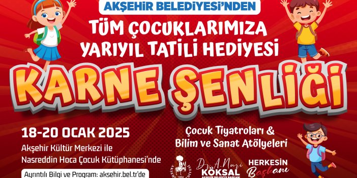 Akşehir'den çocuklara yarıyıl tatil hediyesi