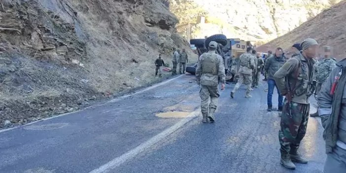 Askeri zırhlı araç devrildi; 2 asker hafif yaralı