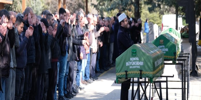Konya'da katlettiği ailesiyle yan yana toprağa verildi