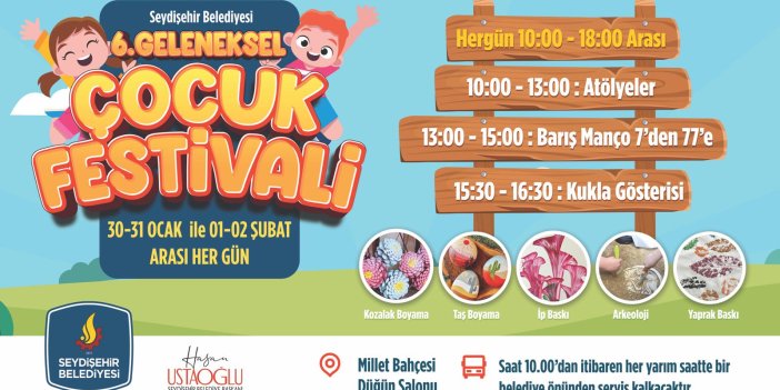 Seydişehir'de Geleneksel Çocuk Festivali başlıyor