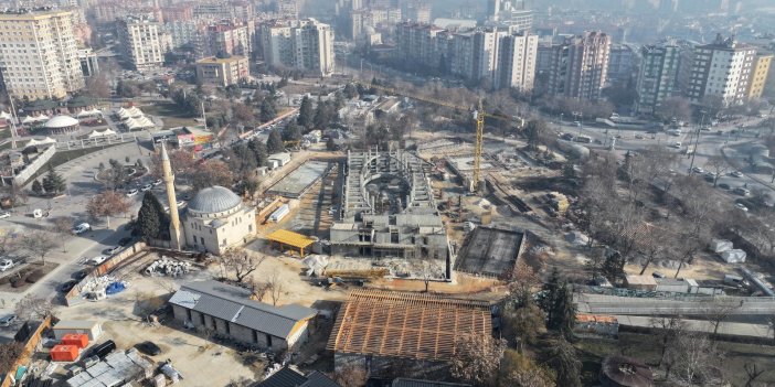 Konya'da Şehir Kütüphanesi inşaatında çalışmalar durmadan sürüyor