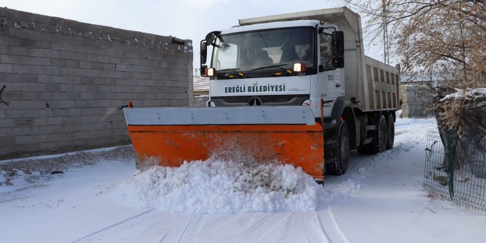 Ereğli’de yoğun karla müdahale