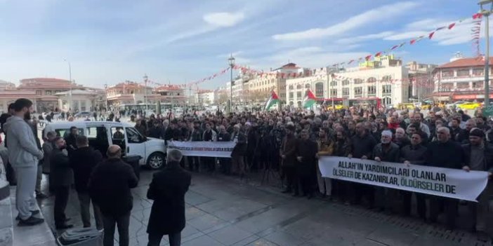 Konya'da Filistinlileri zorla yerinden etme planına karşı protesto düzenlendi