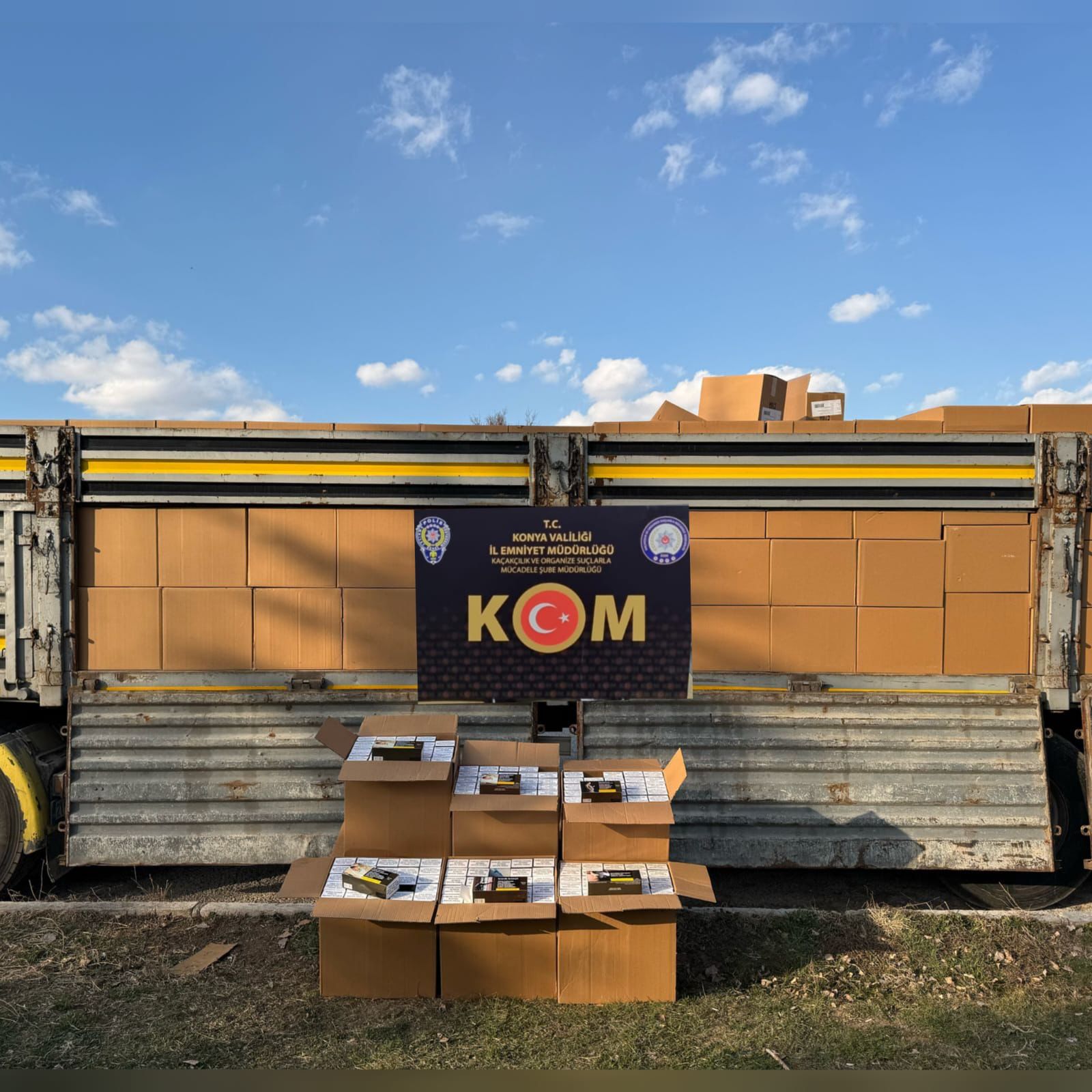 Konya’da 7.5 milyon lira değerinde kaçak makaron ele geçirildi