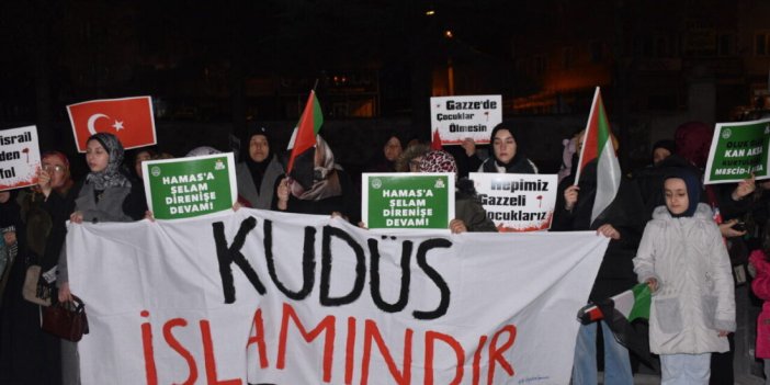 İsrail'in Gazze'ye yönelik saldırıları Konya'da protesto edildi