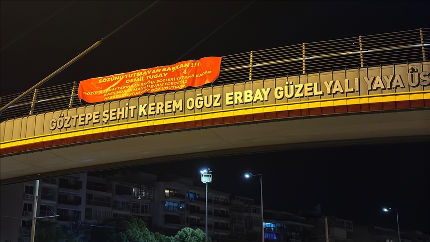 Göztepe taraftarından pankartla tepki