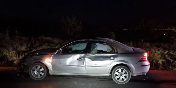 Konya'da büyükbaşa çarpan araç bu hale geldi