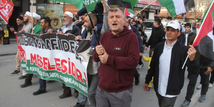 Beyşehir'de Gazze'ye destek yürüyüşü