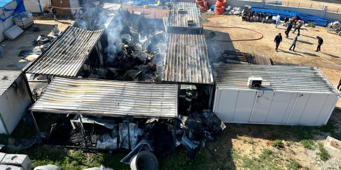 Konya'da inşaatta çalışan işçilerin kaldığı konteynerde yangın