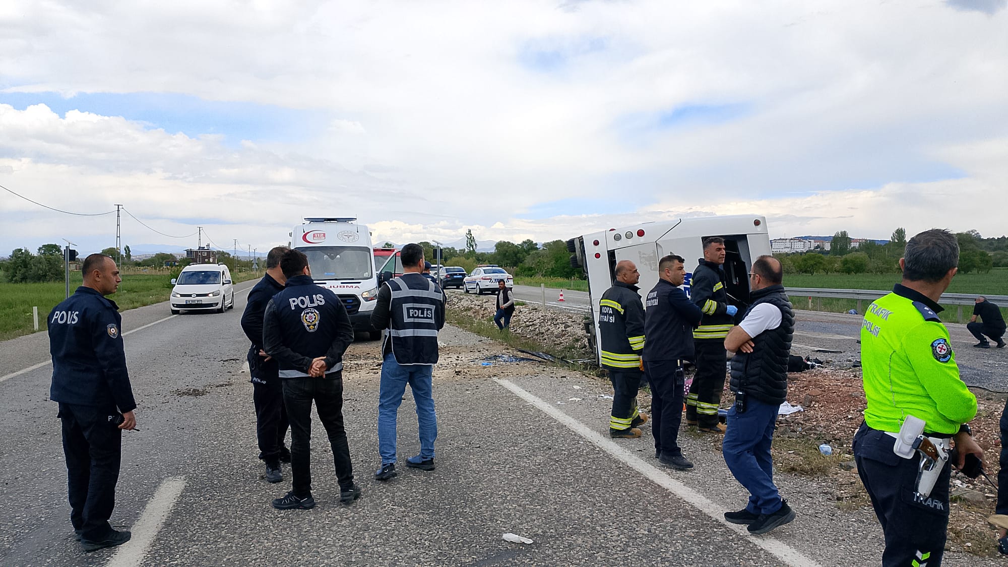 Konya'da yoğun yağıştan dolayı kaza oldu