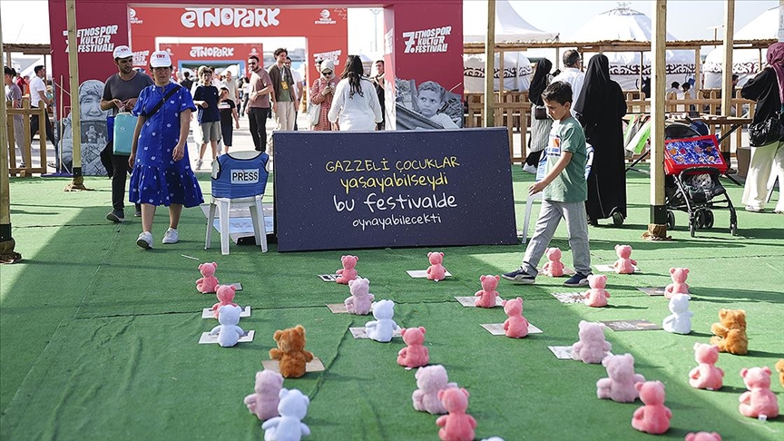 7. Etnospor Kültür Festivali'nde hayatını kaybeden Gazzeli çocuklar anıldı