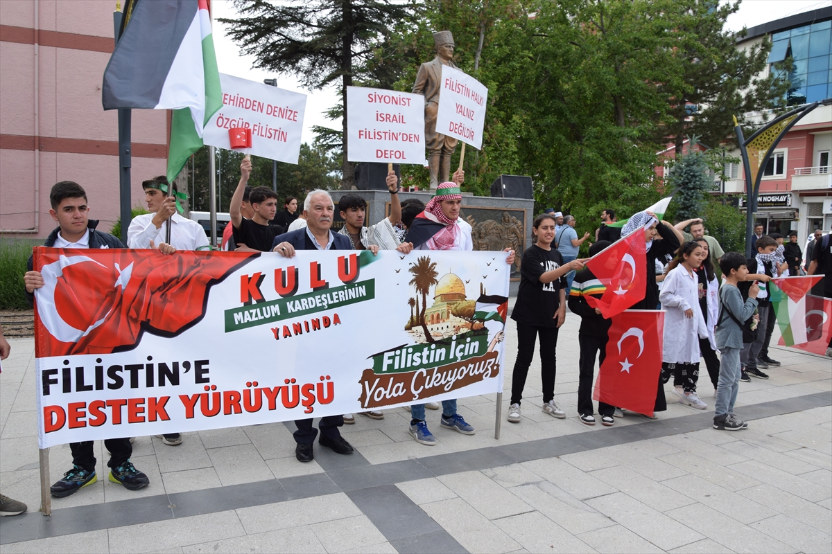 Kulu'da Filistin'e destek yürüyüşü yapıldı