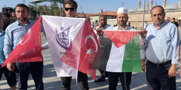 "Siyonist vahşet durdurulmalıdır" Konya'da İsrail protestosu