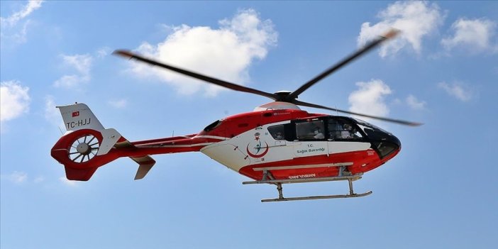 Konya'da hava ambulansı sağlık çalışanı için havalandı