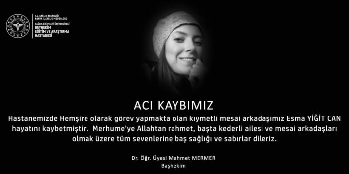 Konya'da genç hemşire hayatını kaybetti