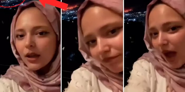 Bursa'daki yangını çeken genç kadın şarkı söyledi: Yanıyor yanaklarım