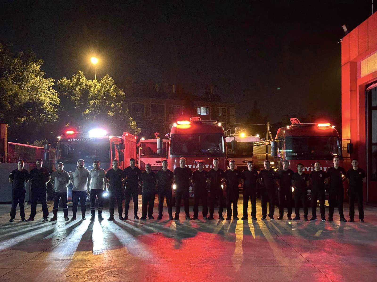 Konya'dan yangınla mücadele eden Bursa'ya destek ekip gönderildi