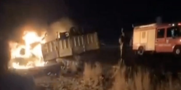 Devrilerek alev alan TIR’ın şoförü yanarak öldü