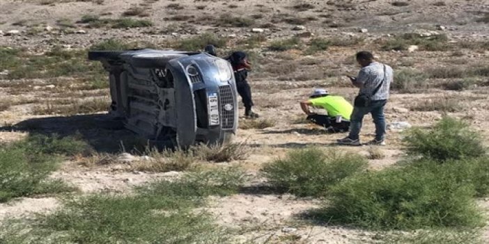 Konya'da otomobil takla attı; aynı aileden 5 kişi yaralandı