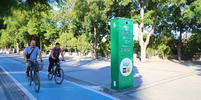 Konya Büyükşehir'in yapay zeka destekli bisiklet sayaçları devrede