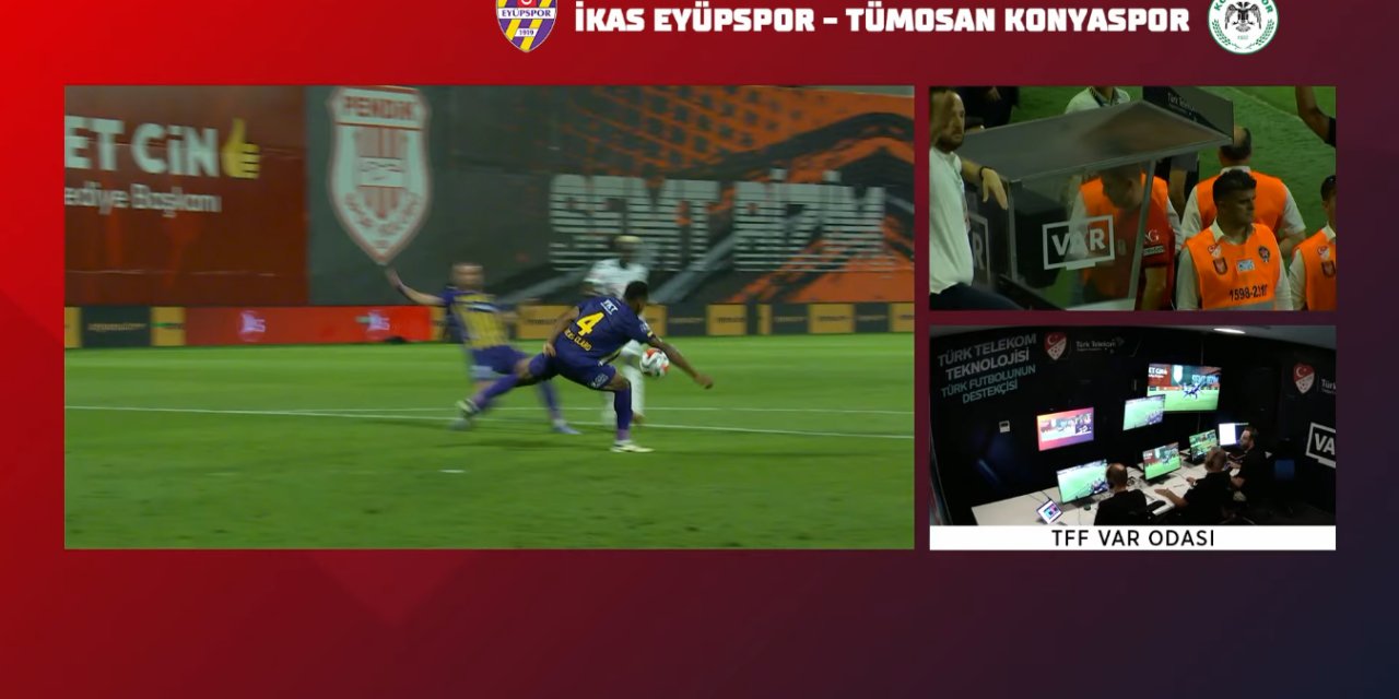 Konyaspor'un penaltısnın VAR kaydı açıklandı