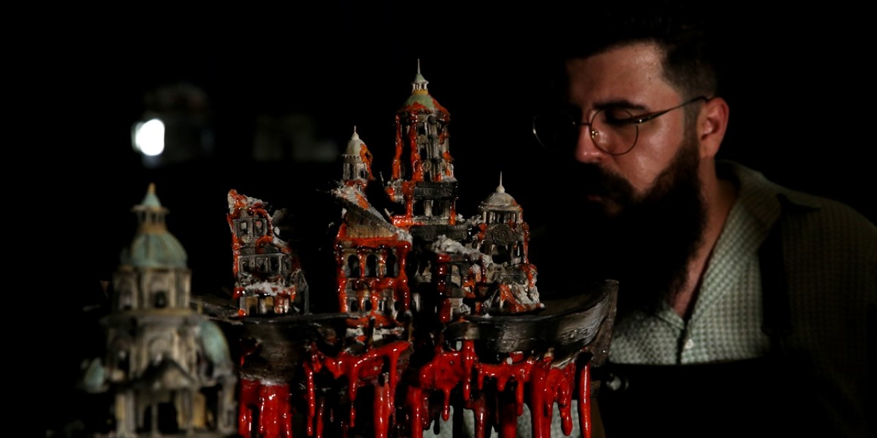 Seramik sanatçısı savaşların yol açtığı yıkıma eserleriyle dikkati çekiyor