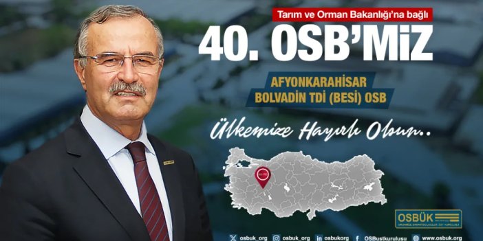 Kütükcü duyurdu: 42. TDİOSB kuruldu