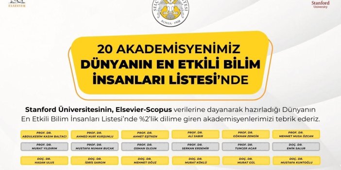 Selçuk Üniversitesi listeye girmeyi başardı