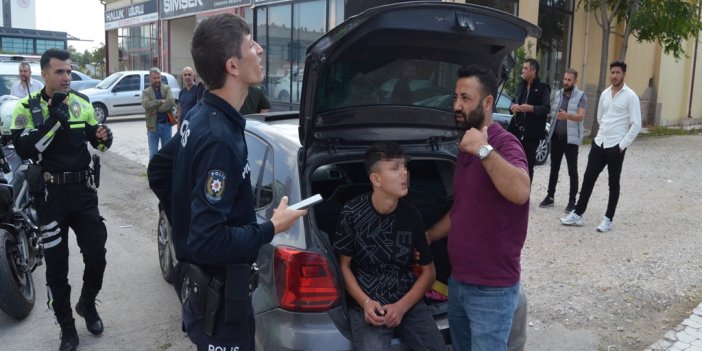 'Dur' ihtarına uymayan sürücü, 14 yaşındaki çocuk çıktı