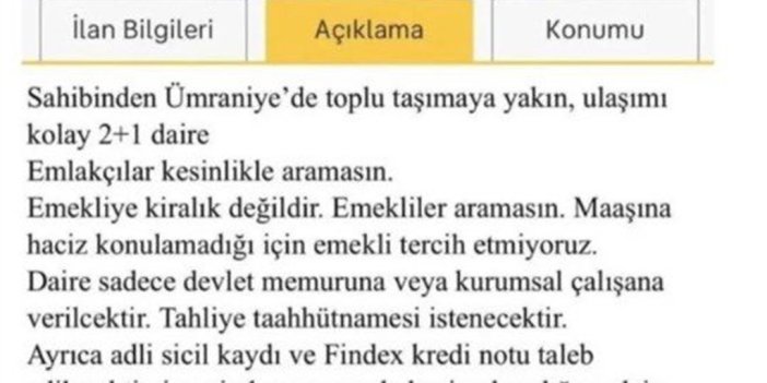 ‘Emekliye kiralık değildir’ ilanına ceza uygulandı