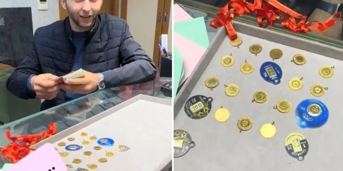Düğünden sonra altınları çantaya dolduran damat, soluğu kuyumcuda aldı