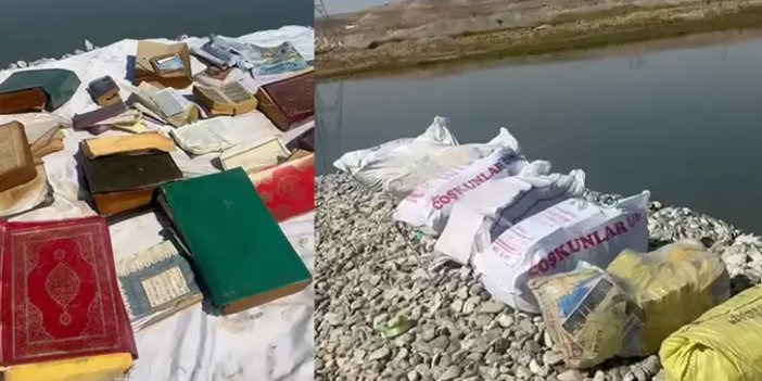 Çuvallar içinde çok sayıda Kur'an-ı Kerim bulundu