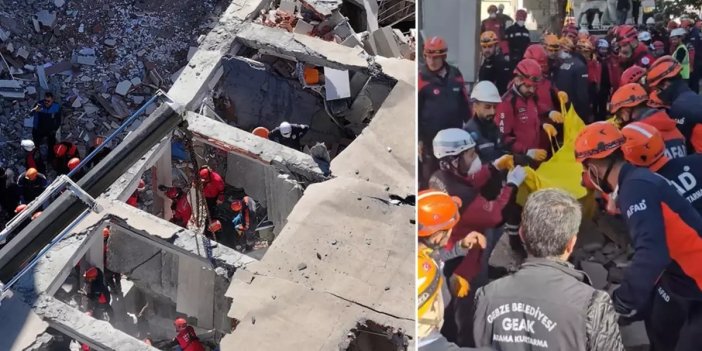 Gebze'de yıkılan binada 2 kişinin cansız bedenine ulaşıldı, 1 kişi sağ çıkarıldı