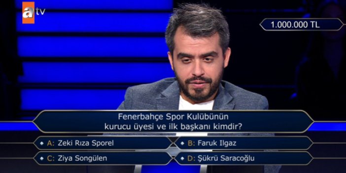 Fenomen yarışmada tarihi an! İşte 1 milyon liralık soru
