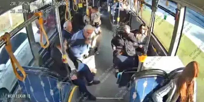 İşte görüntü! İETT otobüsündeki dehşet kamerada! Hiçbir sebep yokken bir anda saldırmış