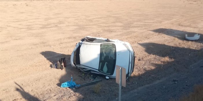 Konya'da kontrolden çıkan araç takla attı: Yaralılar var