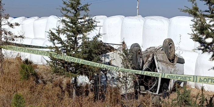 Konya'da takla atan otomobilin sürücüsü öldü, arkadaşı ağır yaralandı