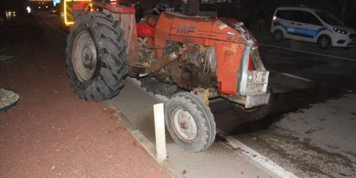 Konya'da traktör ile otomobilin çarpışması sonucu 2 kişi yaralandı