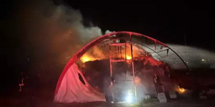 Konya'da 20 ton saman kül oldu