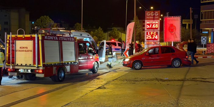 Konya’da otomobiller çapıştı! 1’i çocuk 3 kişi yaralandı