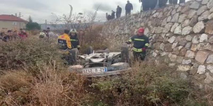 Konya'da şarampole devrilen otomobilin sürücüsü öldü