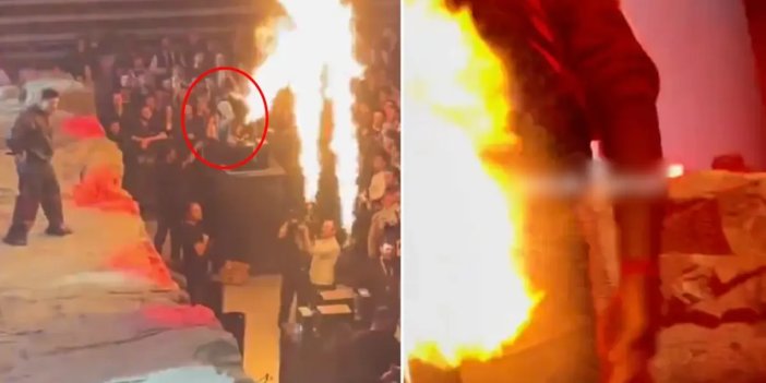 Lvbel C5 konserinde talihsiz kaza! Pantolonu bir anda alev aldı