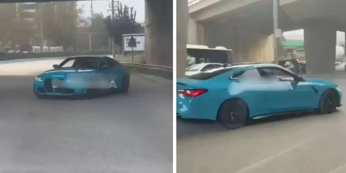 Akan trafikte drift attılar, umursamadan yollarına devam ettiler!