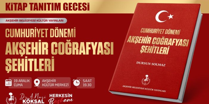 Akşehir Belediyesi Kültür Yayınları’ndan Anlamlı Eser;