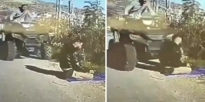 Yol kenarında namaz kılan Filistinliye aracıyla çarptı